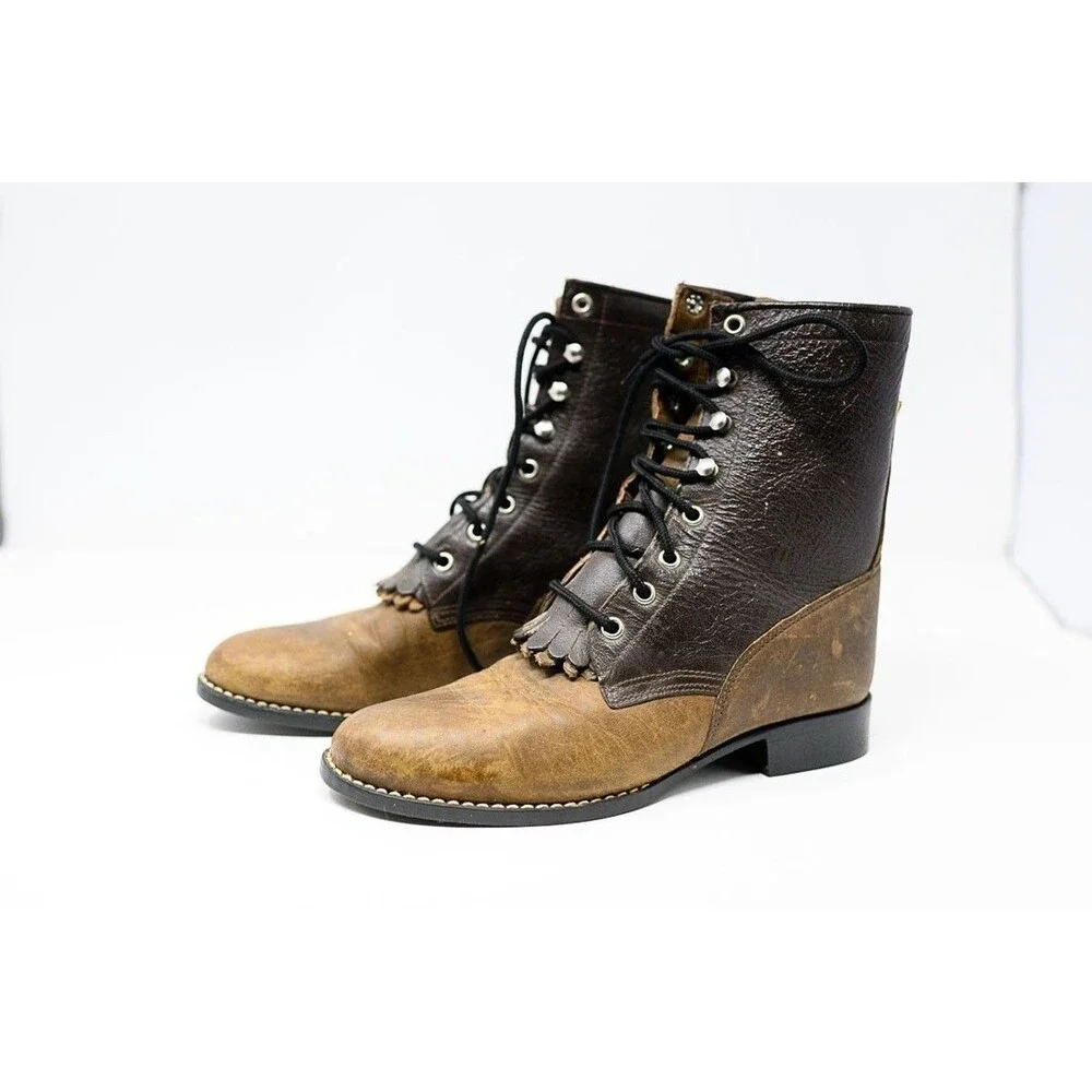 A Jama Product laceup Kiltie Boots Leather 5148 India no insoles?